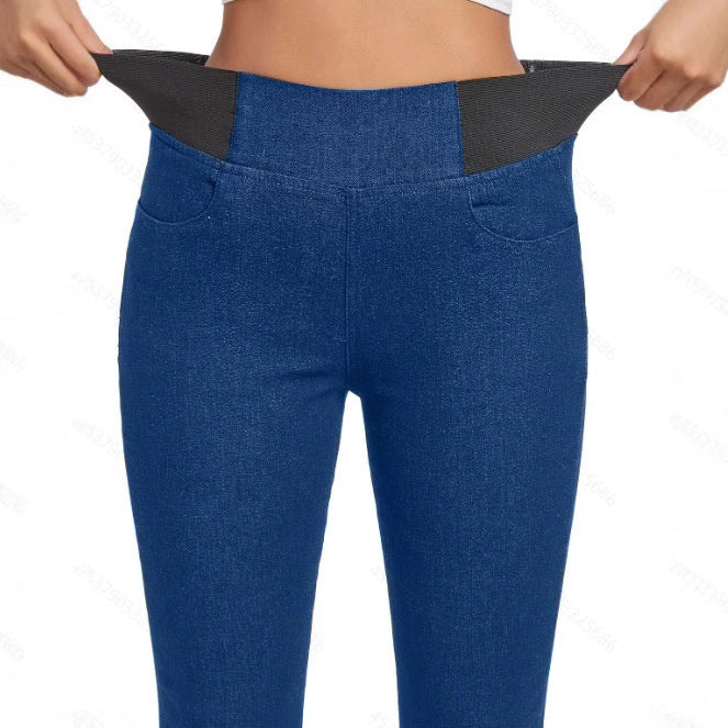 Fleece Padded Jeans Women's Slim Fit All-matching Skinny Pants - cas7m