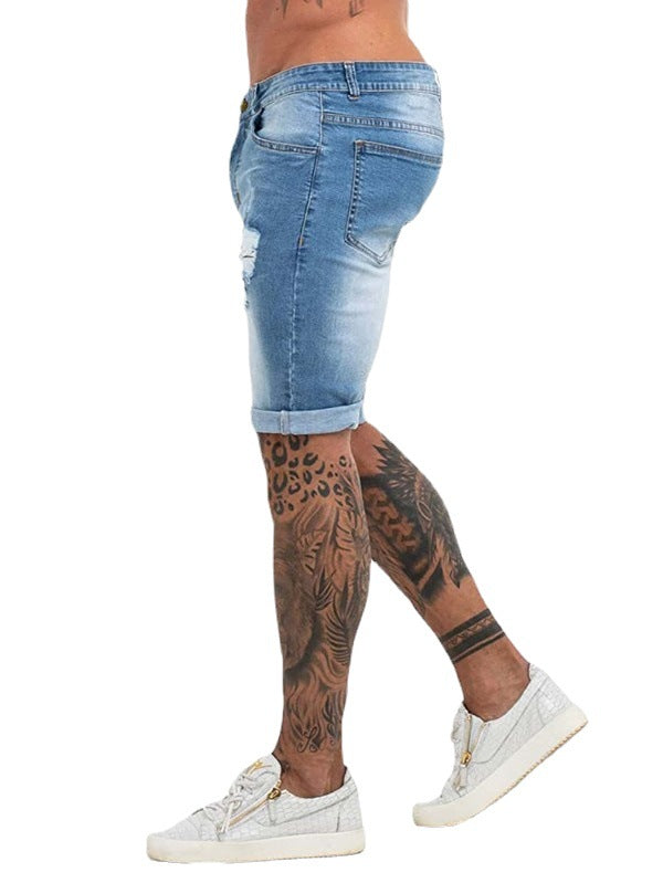 Summer Popular Light Color Men's Ripped Jeans - cas7m