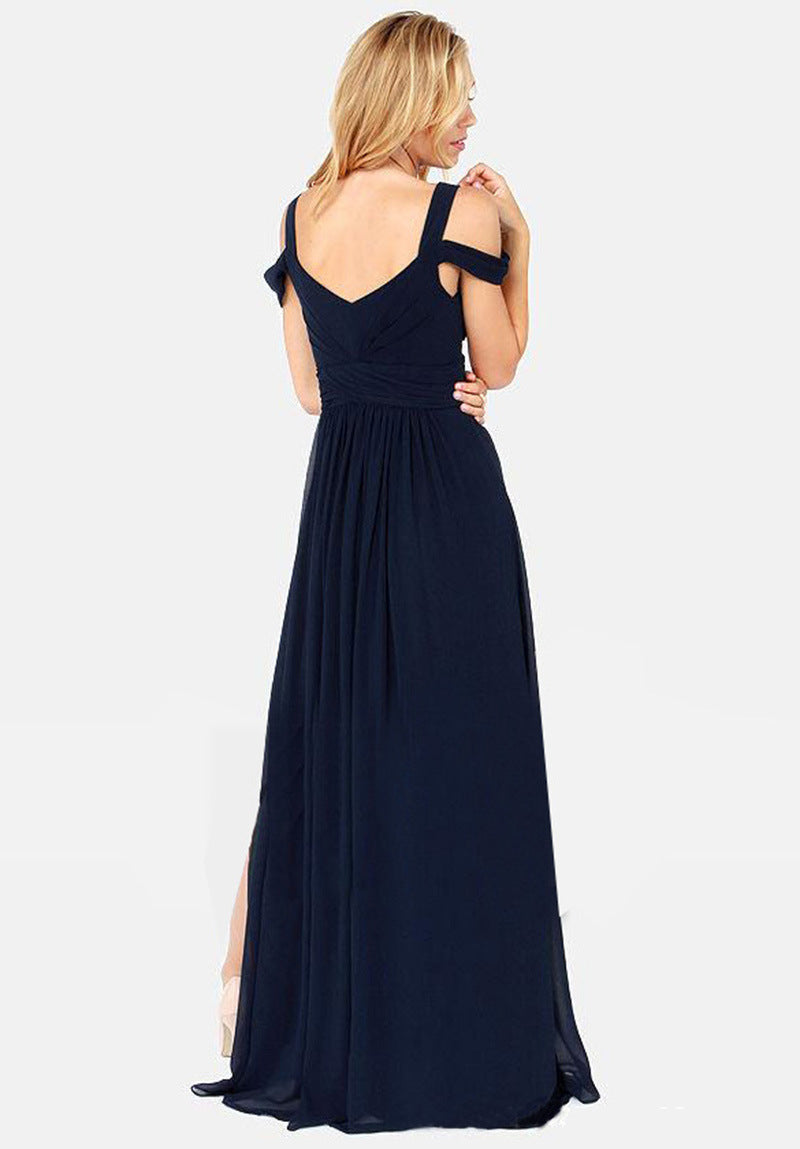 Long Floor Length Elegant Greek Style Pleated Dress - cas7m