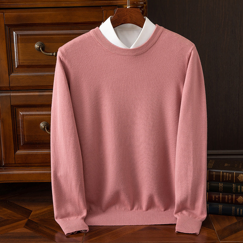 Round Neck Pullover Bottoming Shirt Casual Business Loose Long Sleeve Sweater - cas7m