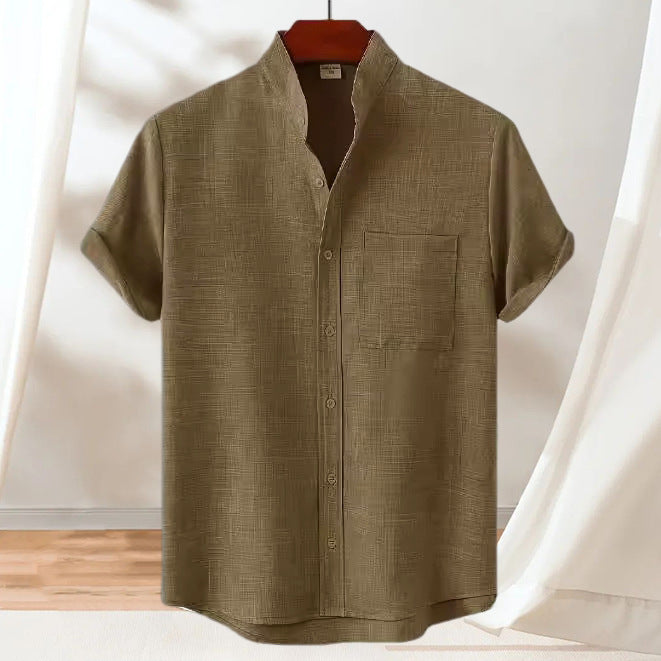 Men's Solid Color Casual Shirt With Pocket - cas7m