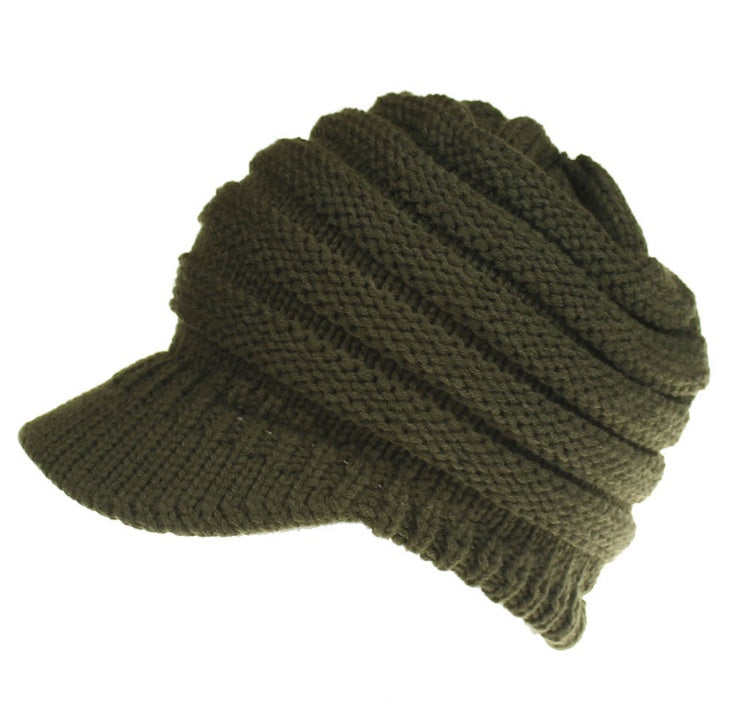 BeanieTail Knit Hat for Stylish Ponytails & Buns - Warm & Versatile - cas7m