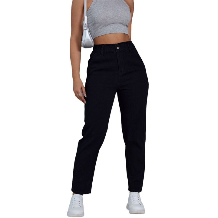 Women's Casual Elastic Straight Jeans - cas7m