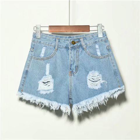 Loose Jean Shorts For Women Summer High Waist Hole - cas7m