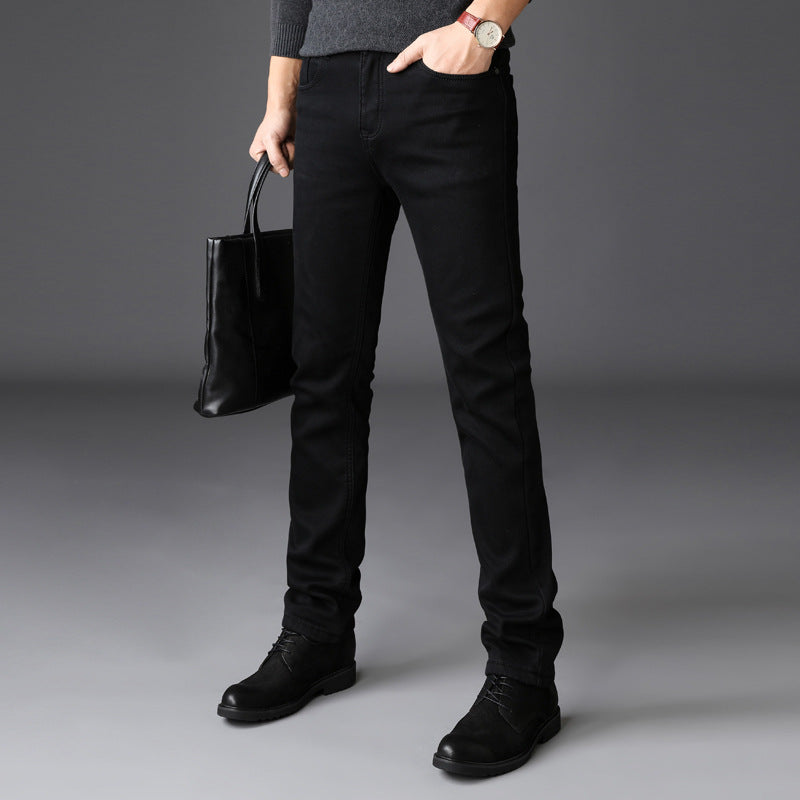 spring and summer new men's jeans men's Korean version of the trend of self-cultivation stretch pants youth black pants men - cas7m