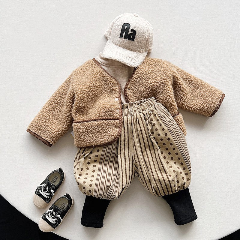 Children's Fur Coat Boys And Girls Plush Jacket - cas7m