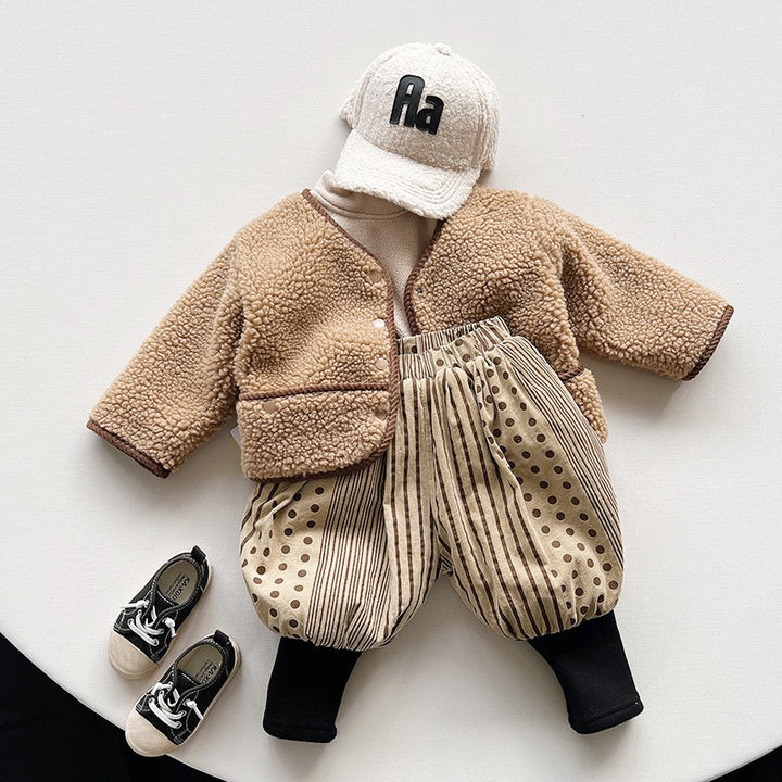 Children's Fur Coat Boys And Girls Plush Jacket - cas7m