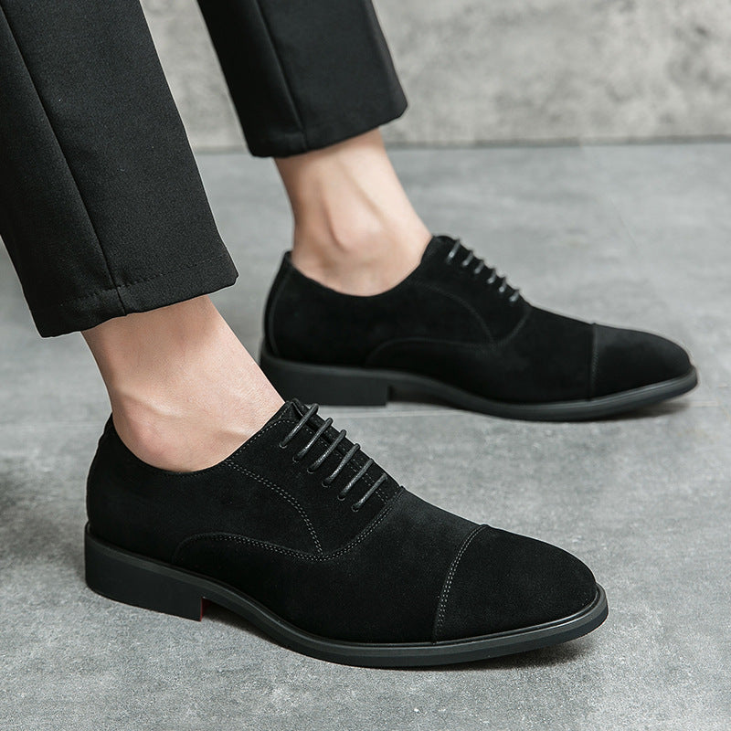Frosted Business Casual Leather Shoes - cas7m