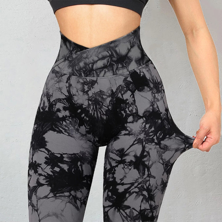 Seamless Tie Dye Leggings Women Yoga Pants Push Up Sport Fitness Running Gym Leggings - cas7m