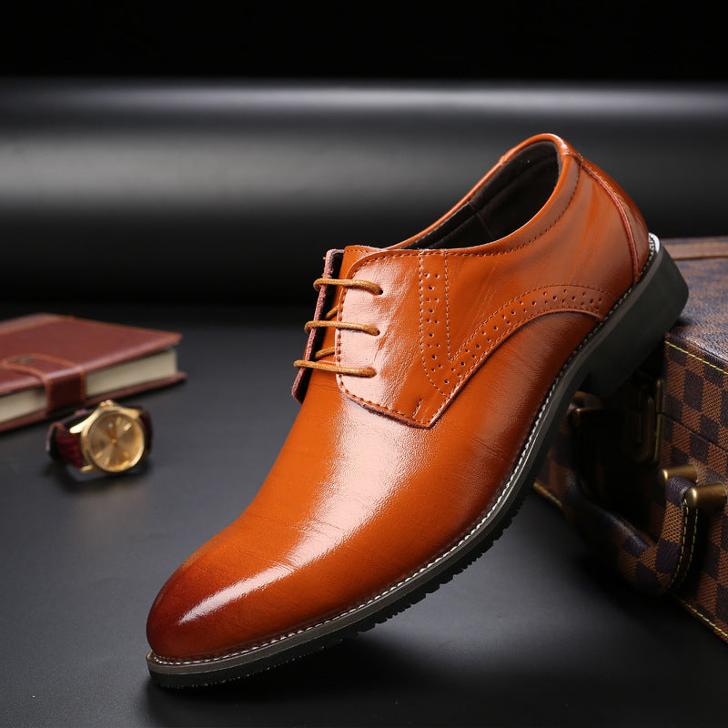Formal Plus Size Business Men's With Lace Up Leather Shoes - cas7m
