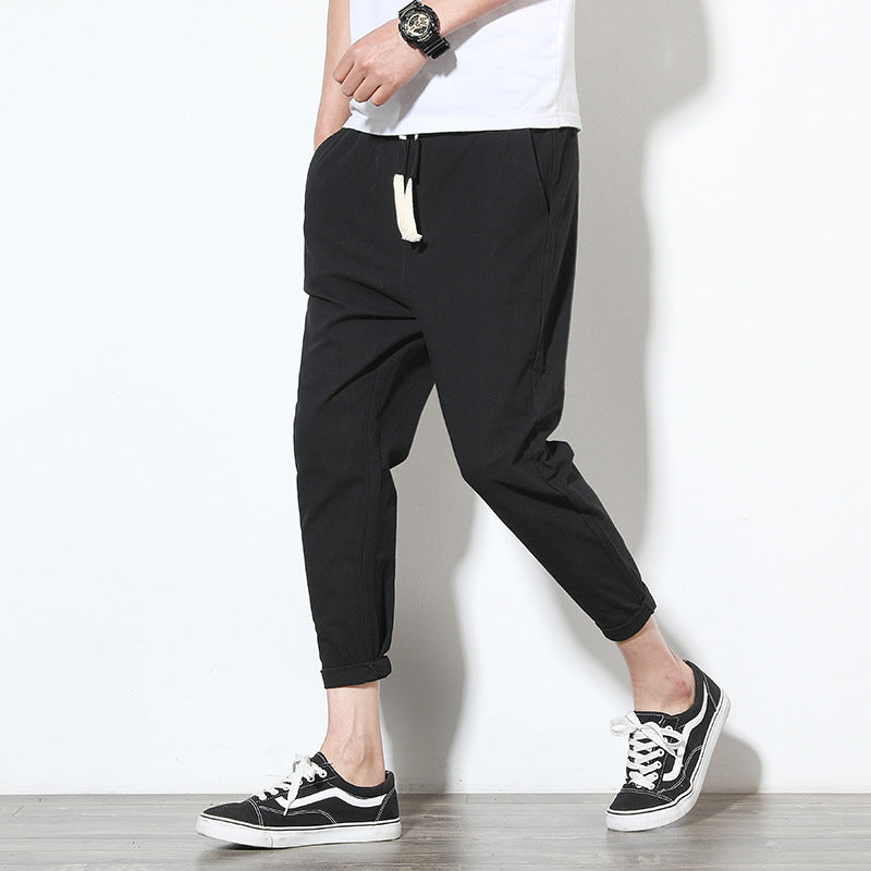 Summer men's pants pants linen Korean trend loose casual pants feet cotton Mahal pants men's pants - cas7m