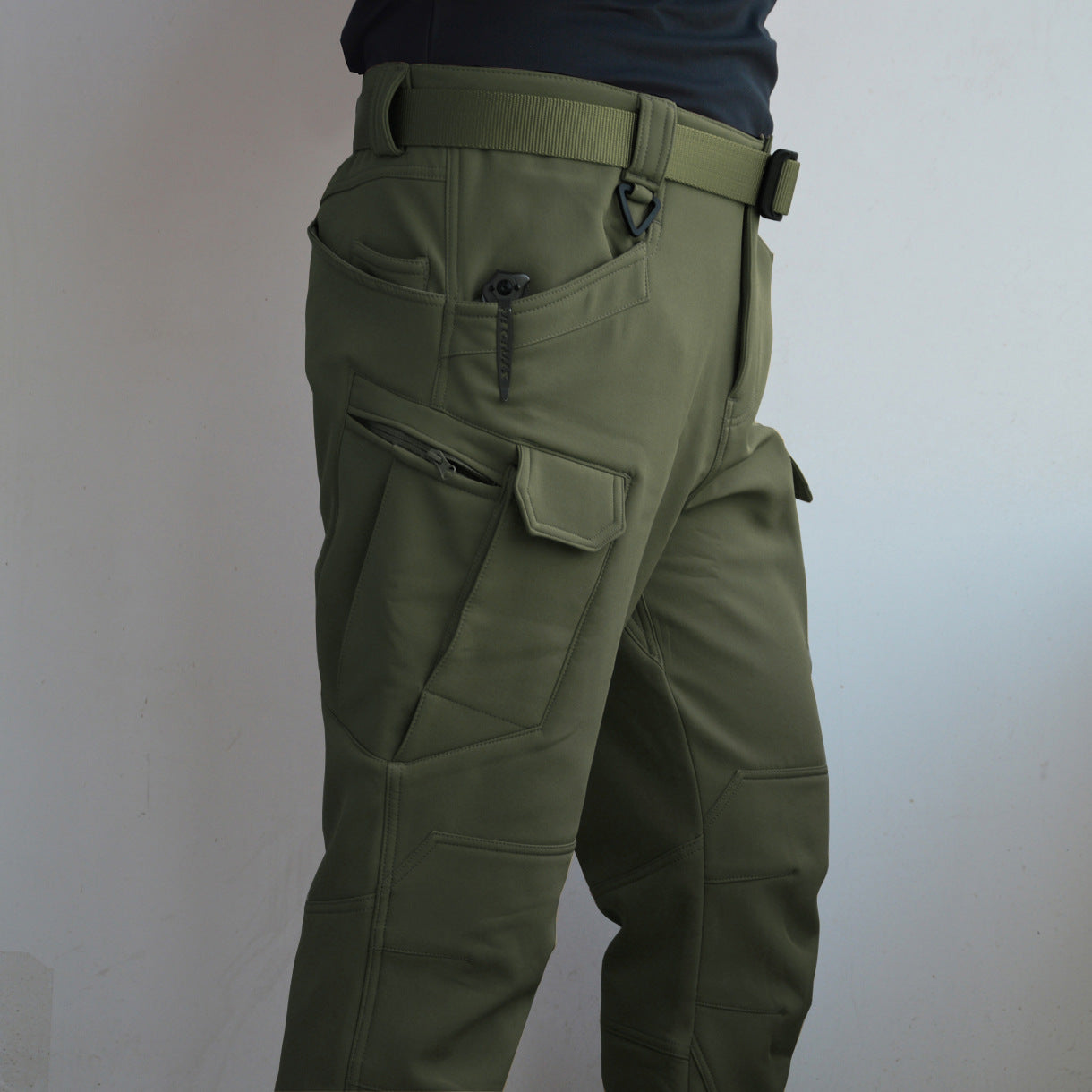 Autumn And Winter Outdoor Fleece-lined Tactical Pants Men - cas7m