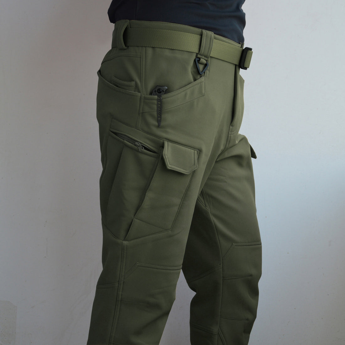 Autumn And Winter Outdoor Fleece-lined Tactical Pants Men - cas7m