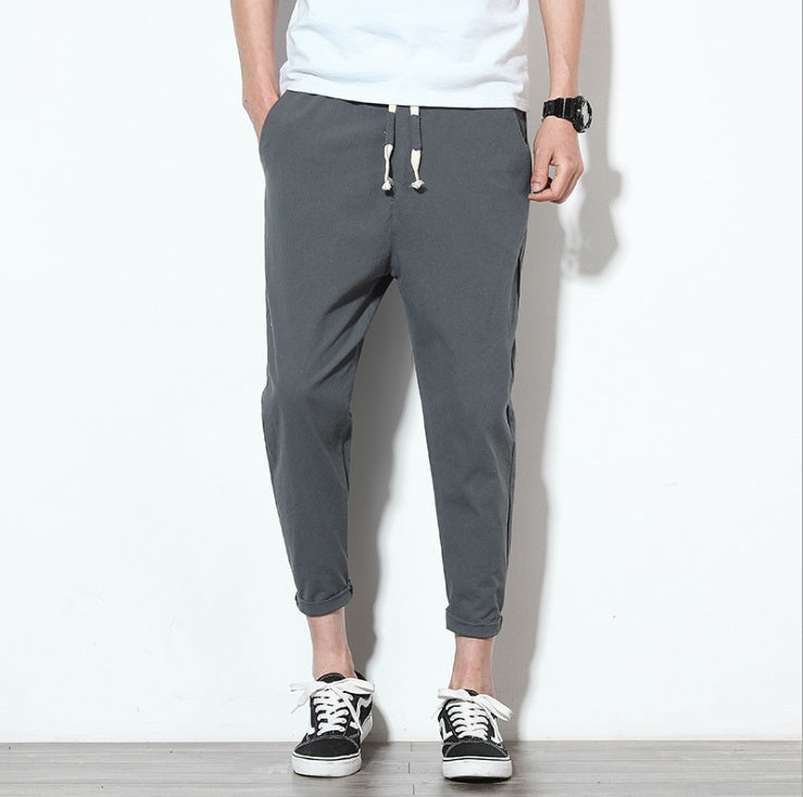 Summer men's pants pants linen Korean trend loose casual pants feet cotton Mahal pants men's pants - cas7m
