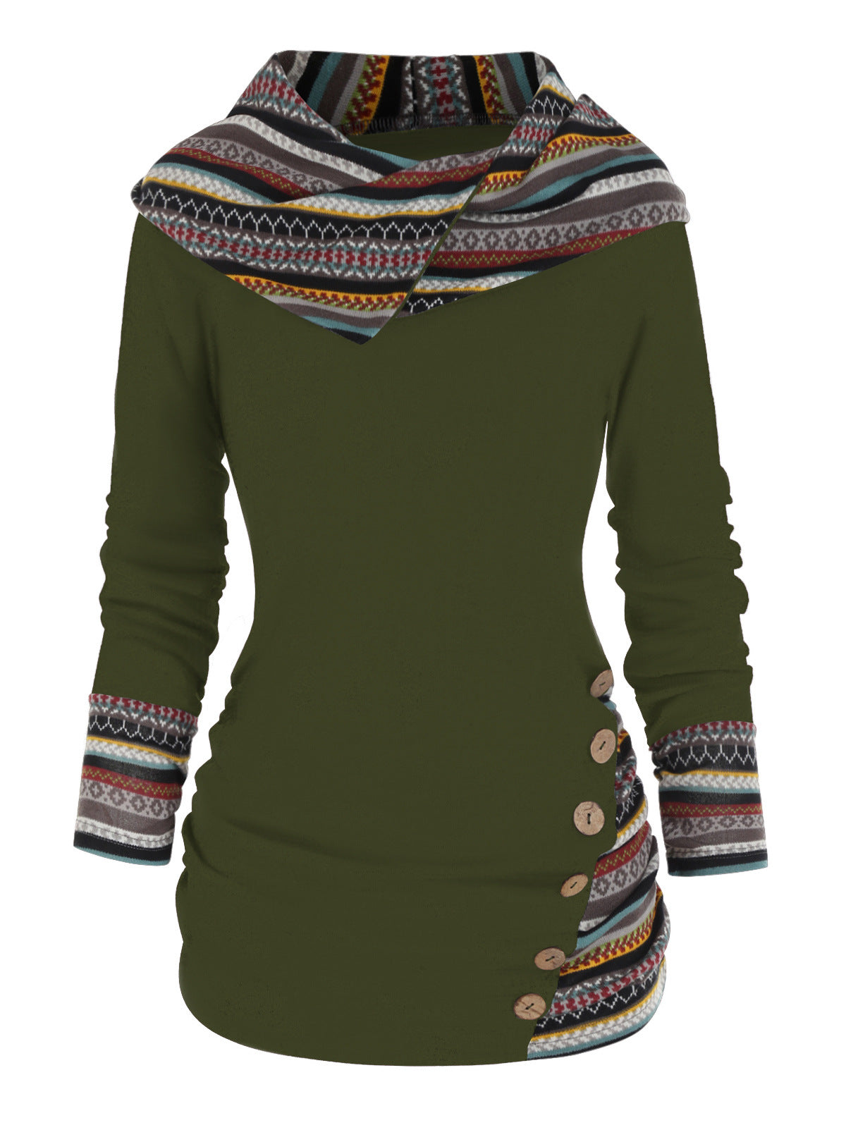Knitted Long Sleeve Button Top Women - cas7m