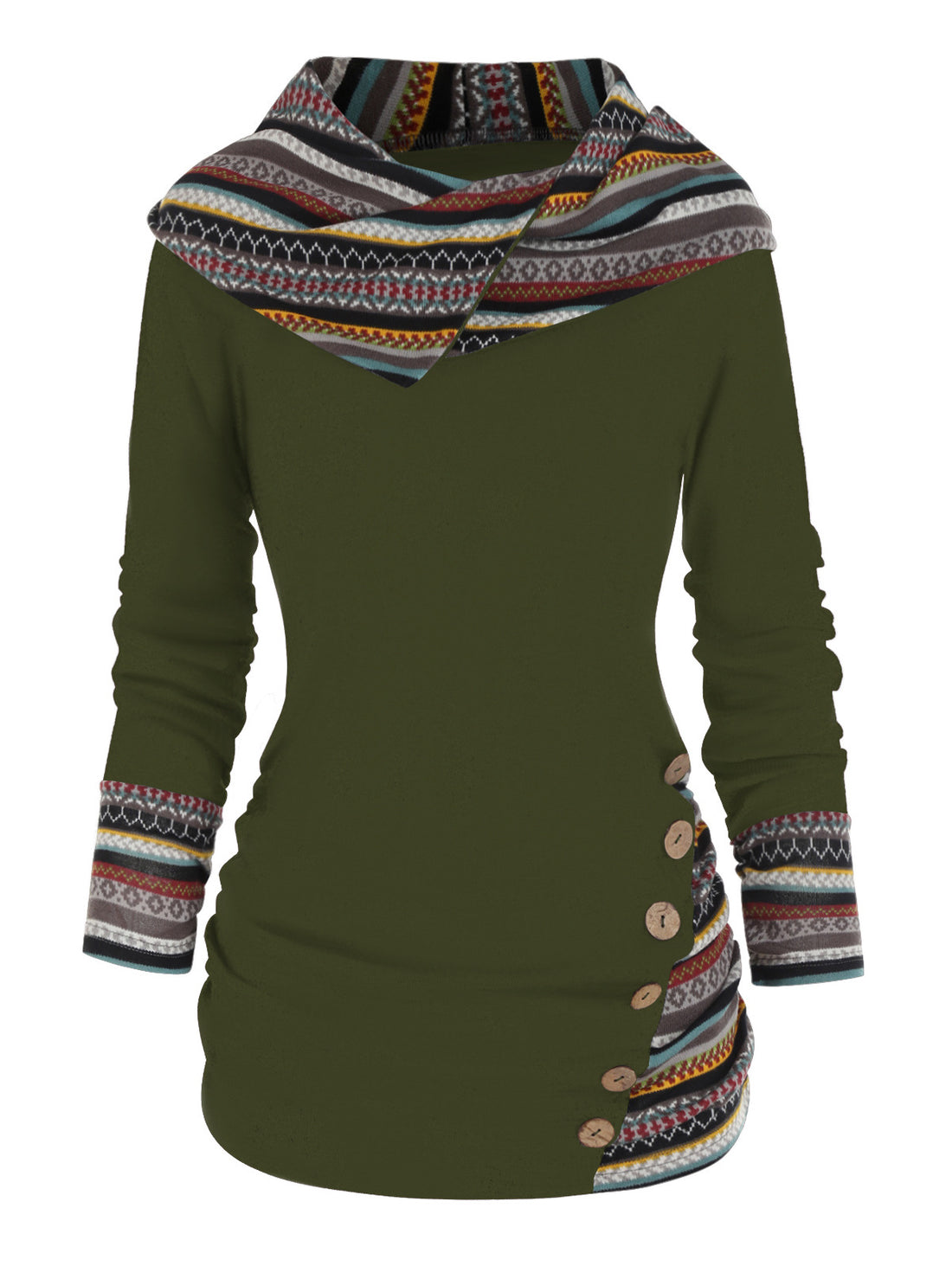 Knitted Long Sleeve Button Top Women - cas7m