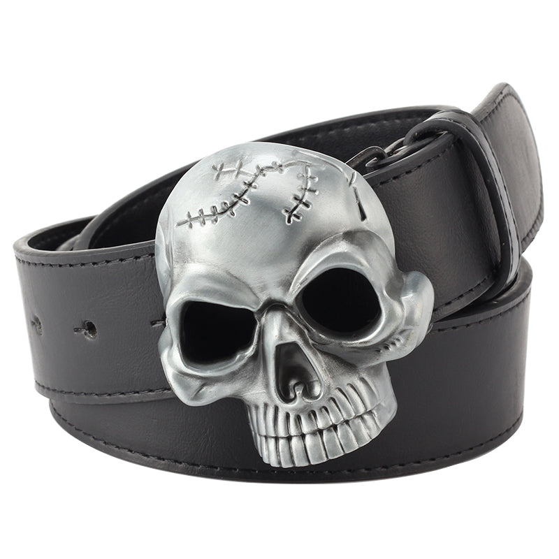 Skull head leather belt - cas7m