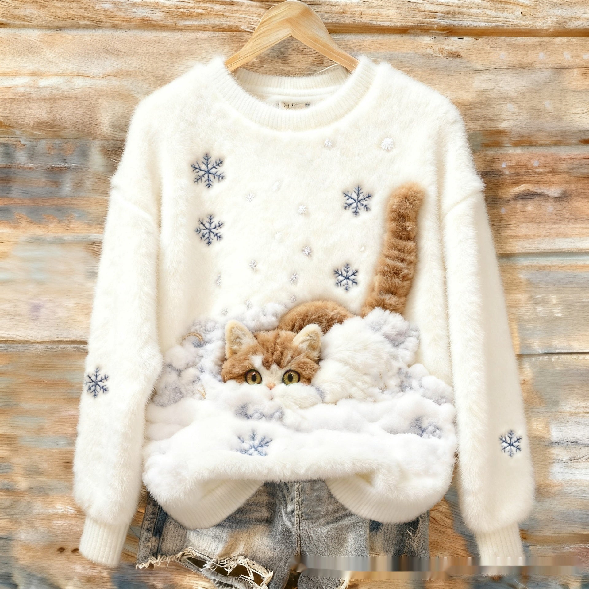 3D Digital Printed Flannel Sweatshirt Women - cas7m