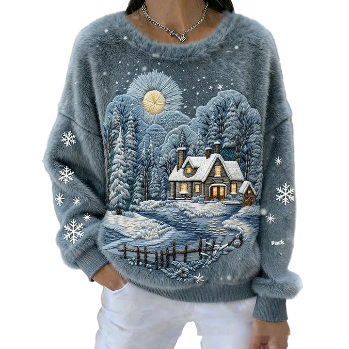 3D Digital Printed Flannel Sweatshirt Women - cas7m