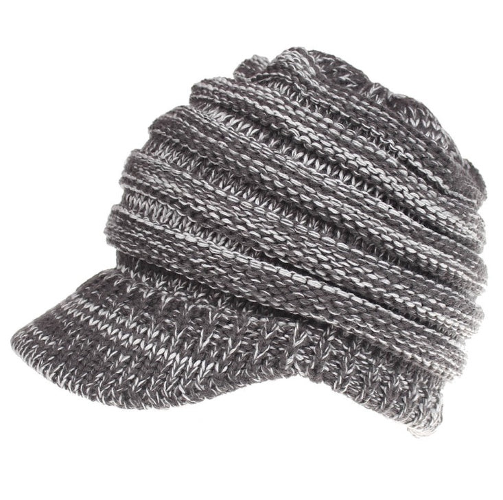 BeanieTail Knit Hat for Stylish Ponytails & Buns - Warm & Versatile - cas7m