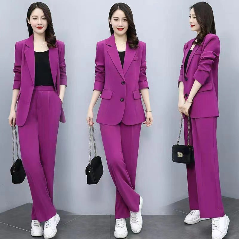 Women's Elegant Long Sleeve Two-Piece Set - 5 Vibrant Colors - cas7m