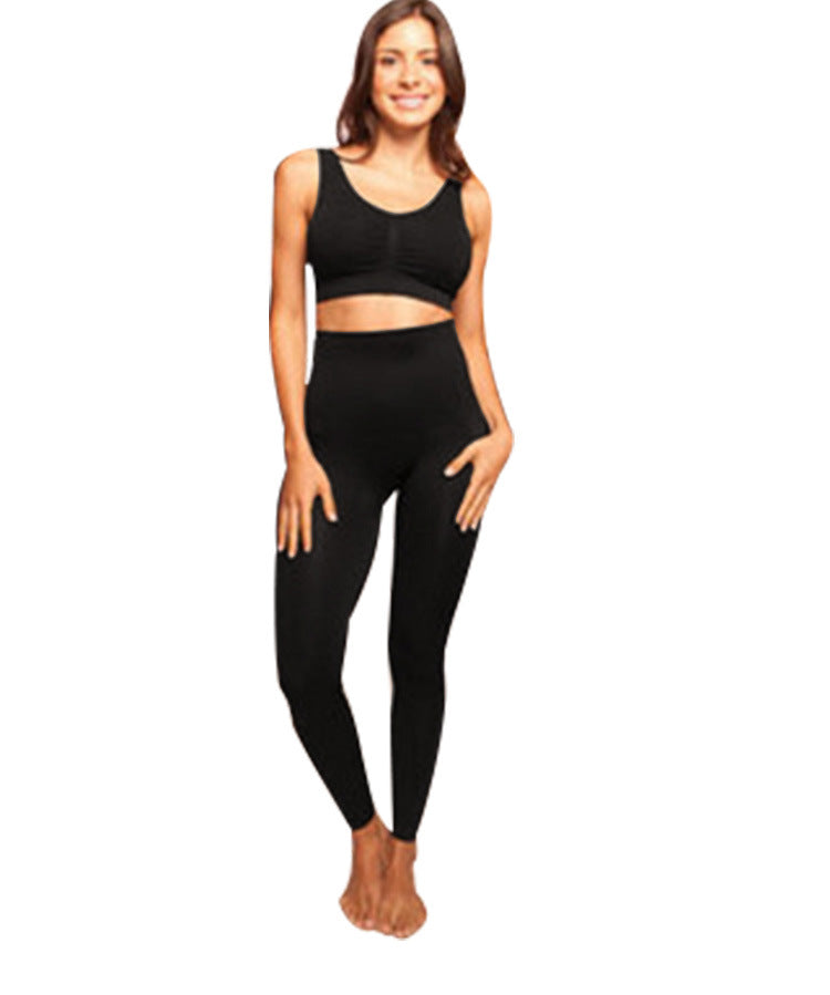 Tight Tummy Seamless High Waist Base Body Shaping Cropped Pants - cas7m