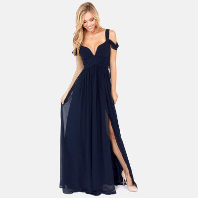 Long Floor Length Elegant Greek Style Pleated Dress - cas7m