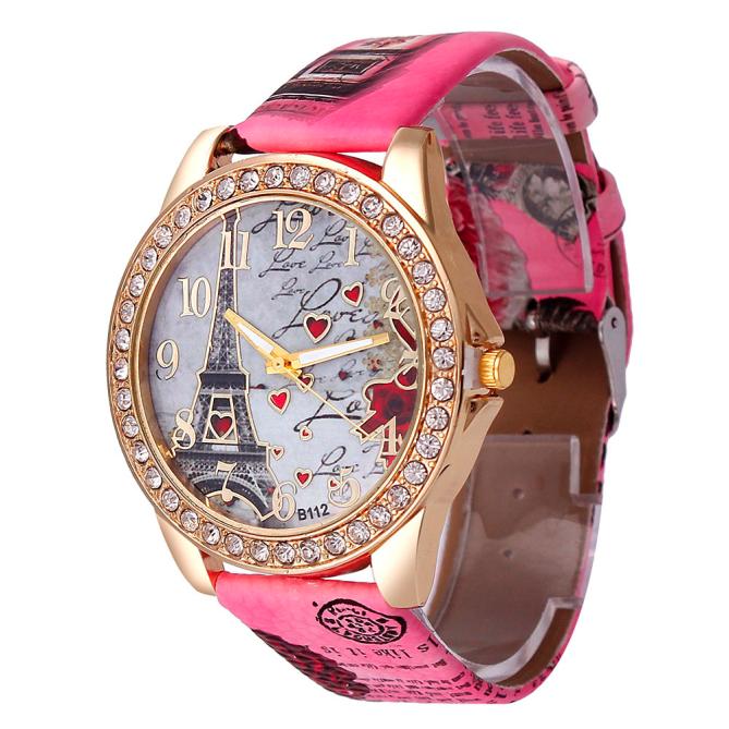 Chic Women's Quartz Watch with PU Leather Strap - Perfect Gift - cas7m