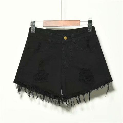 Loose Jean Shorts For Women Summer High Waist Hole - cas7m