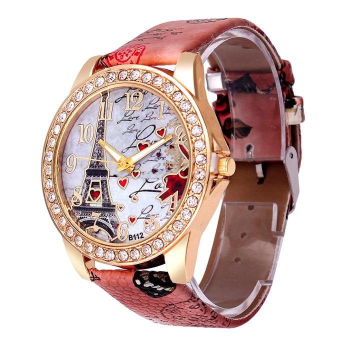 Chic Women's Quartz Watch with PU Leather Strap - Perfect Gift - cas7m