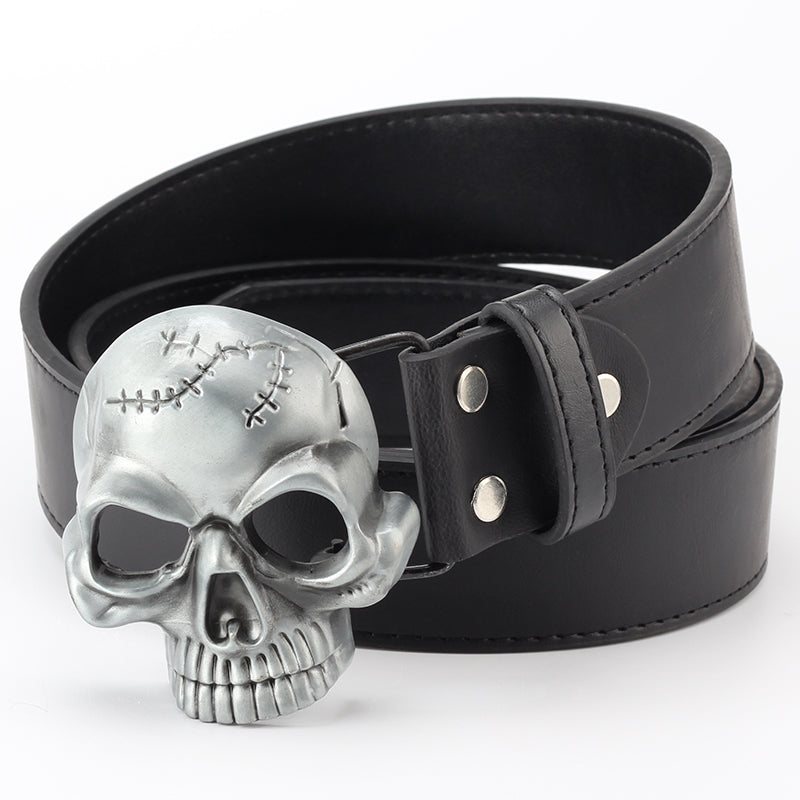 Skull head leather belt - cas7m