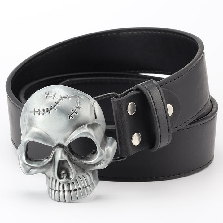 Skull head leather belt - cas7m