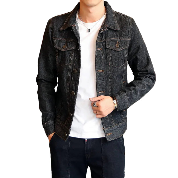 Spring And Autumn Denim Jacket Male Couple Motorcycle Jacket - cas7m