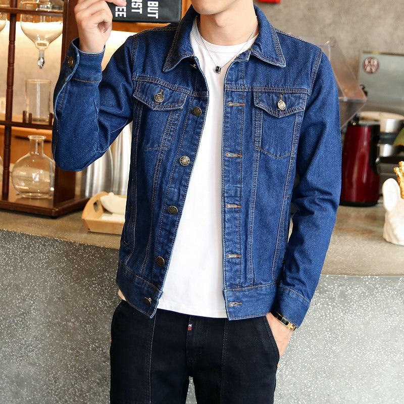 Spring And Autumn Denim Jacket Male Couple Motorcycle Jacket - cas7m