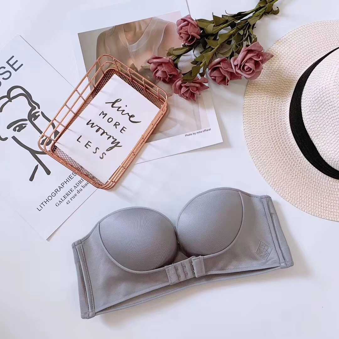 Anti-Glare One-Piece Bra Gathered Up Strapless Bra - cas7m