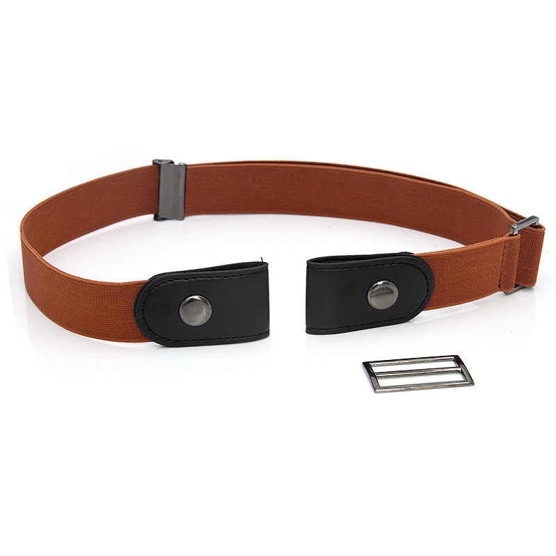 New Slim Elastic Invisible Belt Simple Lazy Belt Fat Elastic Leather - cas7m