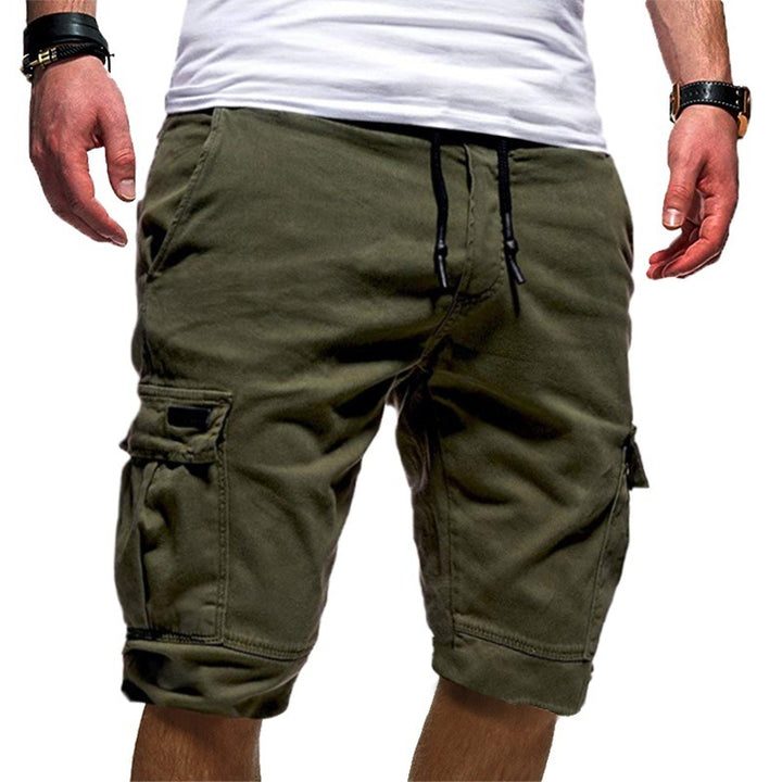 Men's Solid Color Sports Shorts Loose Tether Sports Casual Five-Point Pants Men - cas7m