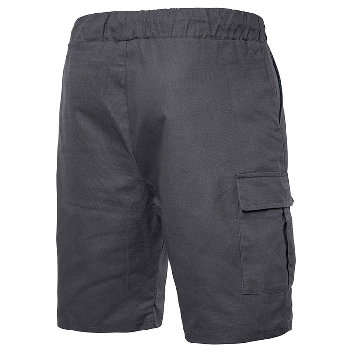 Men's Solid Color Sports Shorts Loose Tether Sports Casual Five-Point Pants Men - cas7m