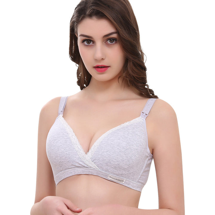Cross-type Breastfeeding Bra, No Steel Ring, Double Buckle, Breastfeeding Underwear For Pregnant Women - cas7m