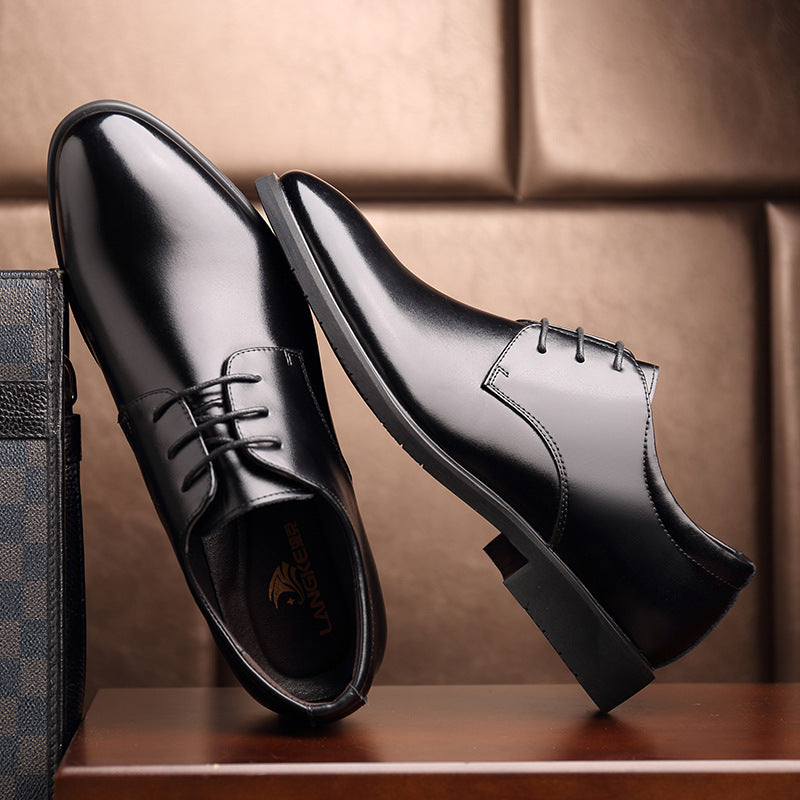 New Men's Quality Cowhide Leather Shoes British Business Extra Size 38-47 Soft Leather Man Split Leather Dress Shoes - cas7m