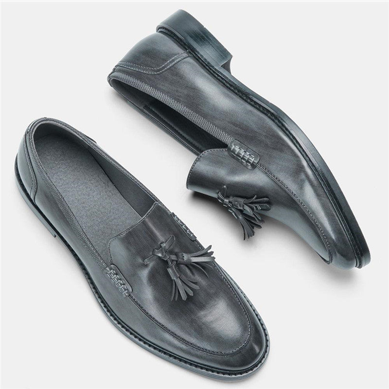 Men Casual Shoes Leather Loafers Business Dress Formal Shoes - cas7m