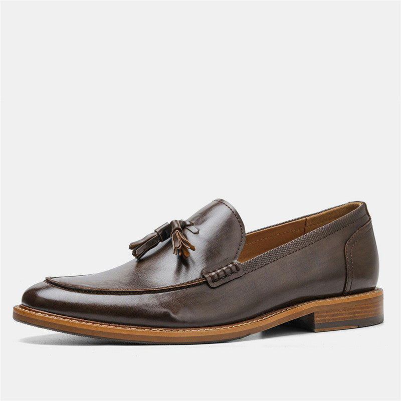Men Casual Shoes Leather Loafers Business Dress Formal Shoes - cas7m