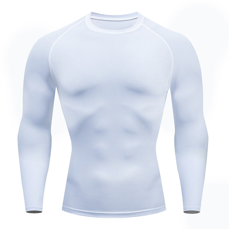 Tight-Fitting Long-Sleeved Fitness Clothes For Men, Stretch Men'S Corsets, Casual Sports Basketball Training Clothes - cas7m