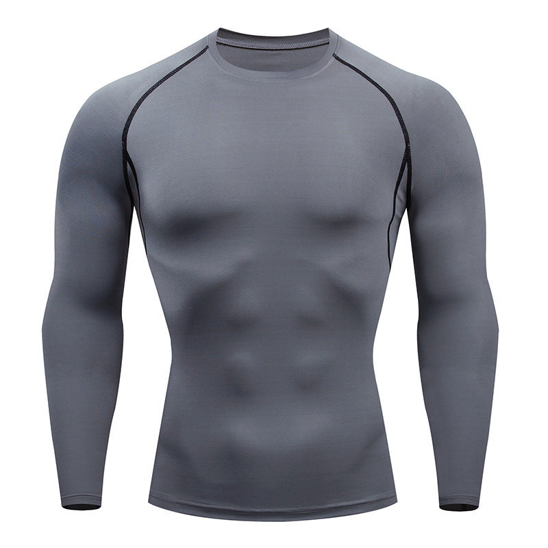 Tight-Fitting Long-Sleeved Fitness Clothes For Men, Stretch Men'S Corsets, Casual Sports Basketball Training Clothes - cas7m