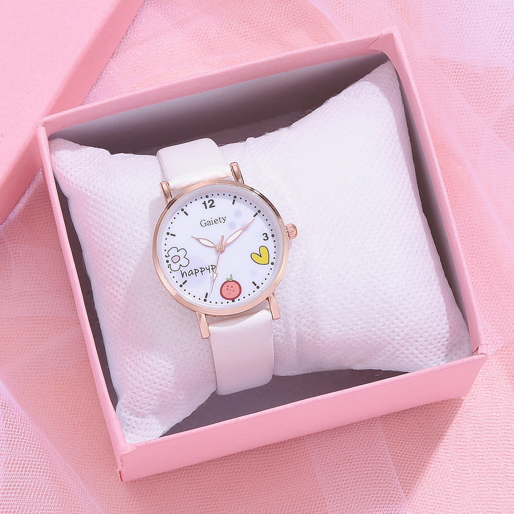 Gaiety new women''s fashion Pu Watch Bracelet combination set student girl gift factory direct sale - cas7m