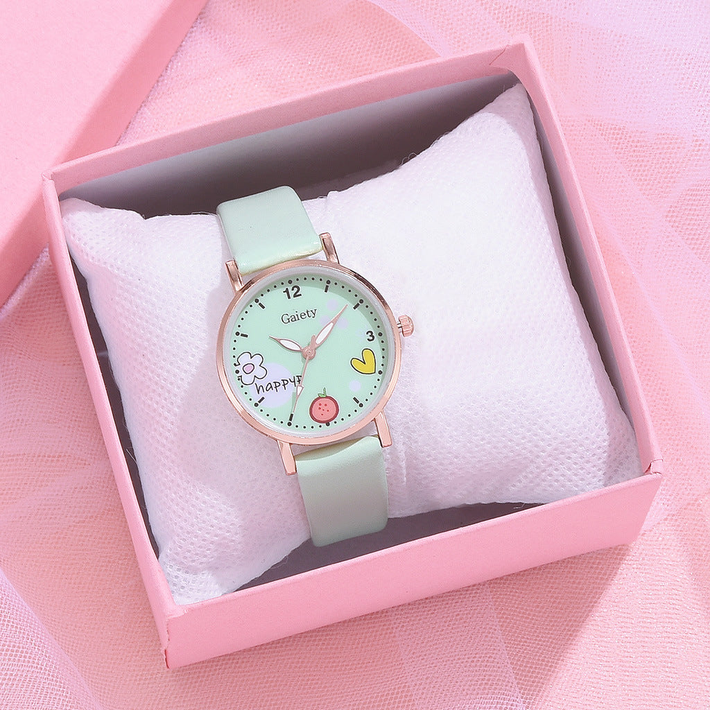Gaiety new women''s fashion Pu Watch Bracelet combination set student girl gift factory direct sale - cas7m