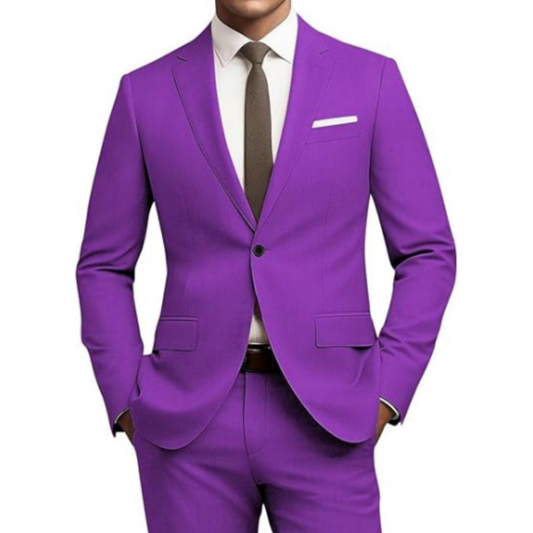 Men's Business Formal Suit Set - All Season Slim Fit - cas7m
