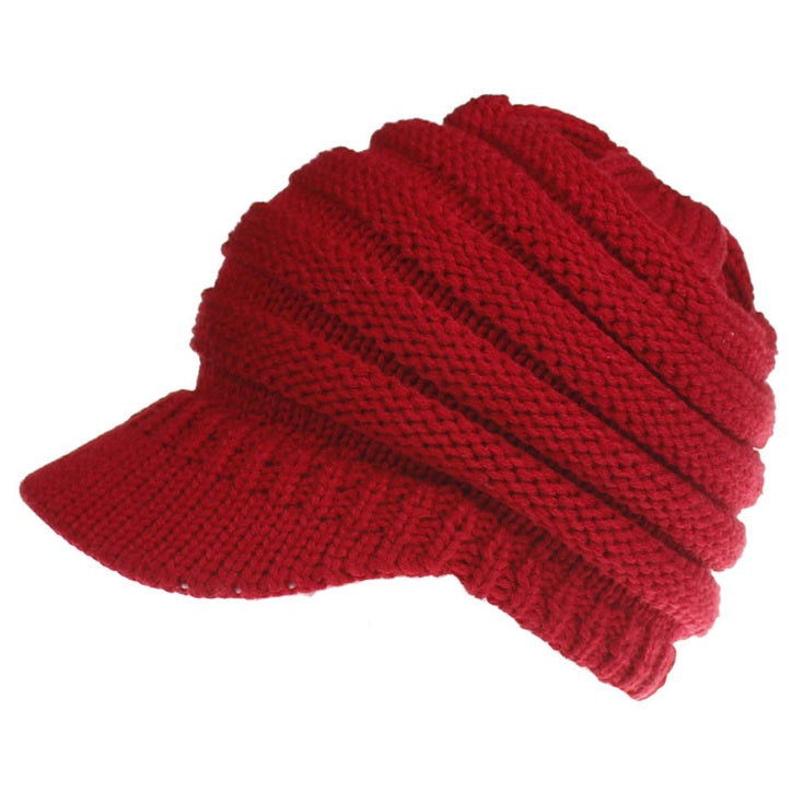 BeanieTail Knit Hat for Stylish Ponytails & Buns - Warm & Versatile - cas7m