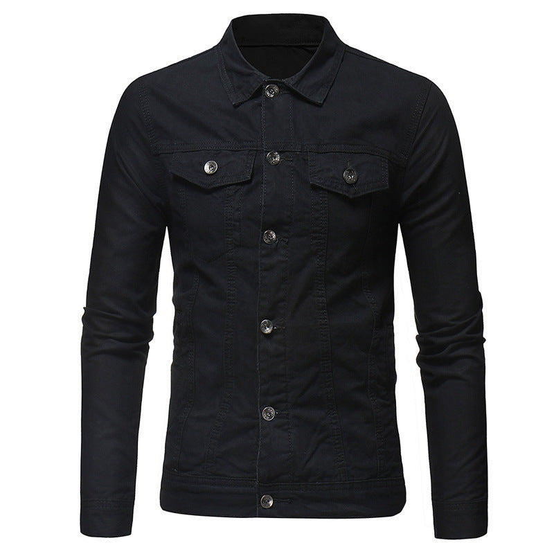 Solid color denim jacket shirt - cas7m