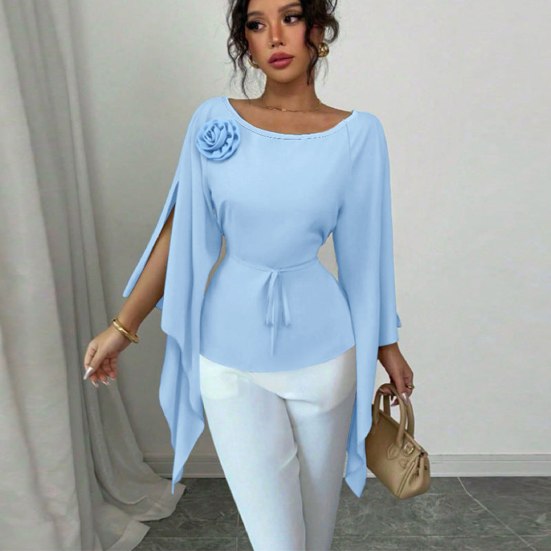 Elegant And Stylish Split Long-sleeve Shirt For Women - cas7m